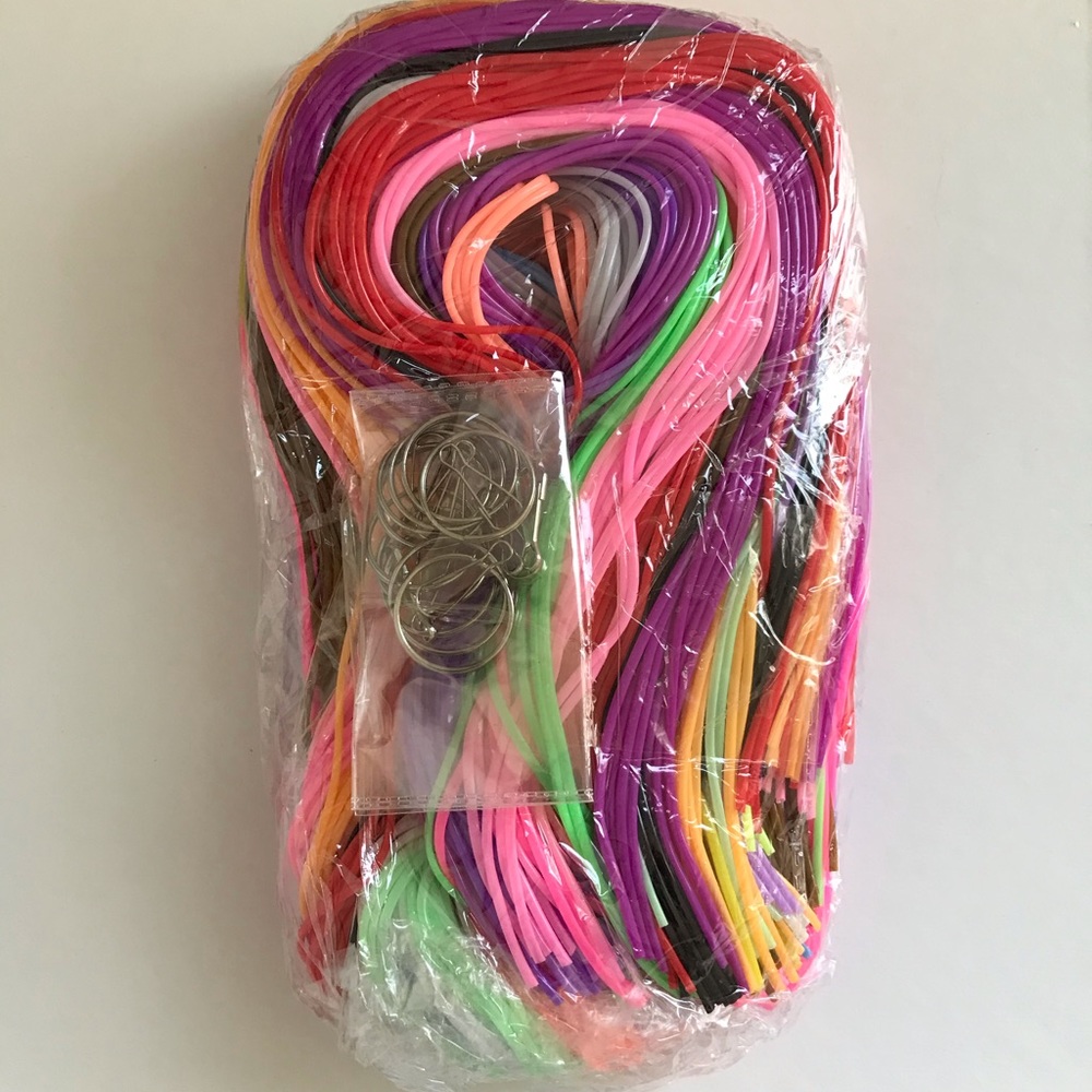 Plastic lace cords with keychain hooks
